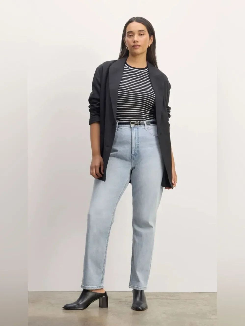 New Everlane THE CHEEKY HOURGLASS JEAN in Light Sky Size 27S